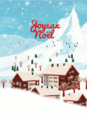Village enneig&eacute; pour un Joyeux No&euml;l